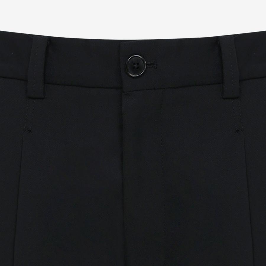 SIEG Pure Wool Volume Tapered Setup Pants Light Black (Pjfah4234)