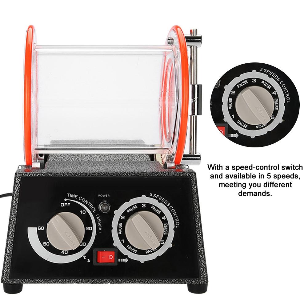Rotary Tumbler Jewelry Polisher Machine Polishing Bead Cleaner KD-6808