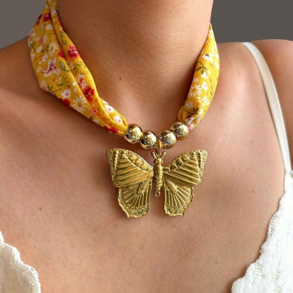 Flower Beach Ocean Series Necklace Conch Dopamine Necklace Cloth Wrap Scarf Chain Necklace  Male