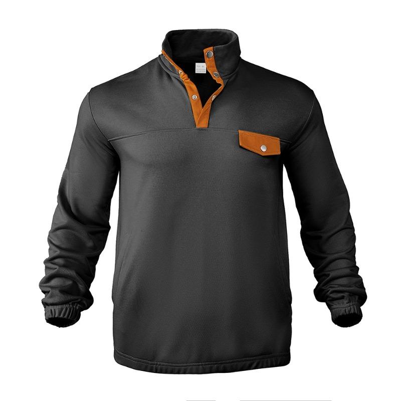 

Men Long Sleeve Quarter Zip Sweatshirt Casual Pullover Top S чорний