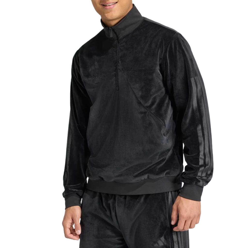 Adidas Track House Of Tiro Series Sportswear Velour Half Zip Stand Collar Sweatshirt Men tops JW0258
