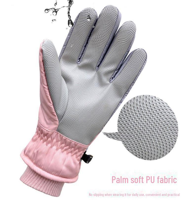 USB Heated Ski Gloves: Waterproof, Touchscreen-Compatible, Non-Slip, Thick Winter Warmth.