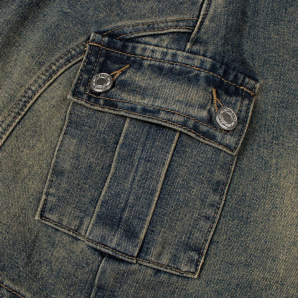 Moa Rack Cargo Mini Skirt (Washed Jean)