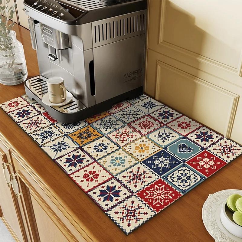 Waterproof Washing Machine Dust Cover Oven Microwave Fridge Top Protector Mat Coffee Drain Pad Table Placemat Cup Absorbent Mat