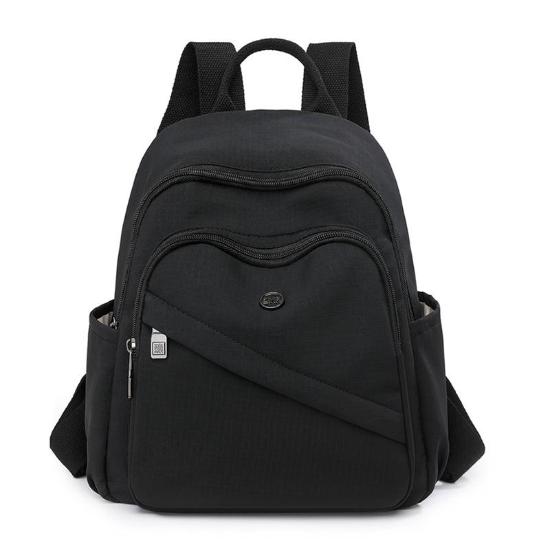 Solid Color Nylon Backpack Women's Travel Backpack Student Schoolbag