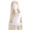 100cm Long Straight Cosplay Wig Centre Parting Central Split Blond Pink Red Purple Heat Resistant Synthetic Hair Wigs
