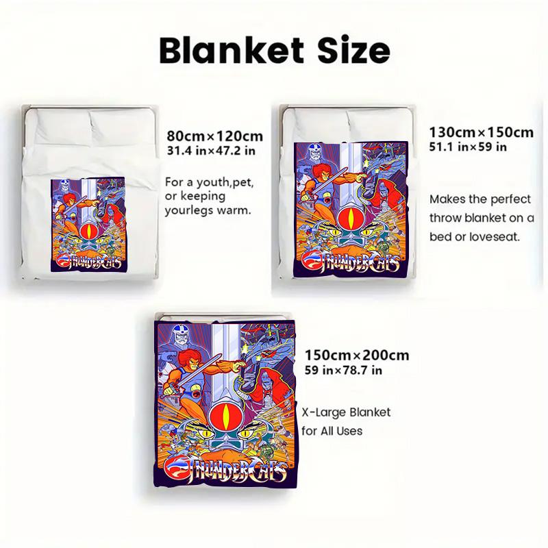 ThunderCats 2D Flat Pattern Flannel Blanket High Quality All Seasons Warmth and Comfort Perfect for Christmas Gifts.MMT0918094