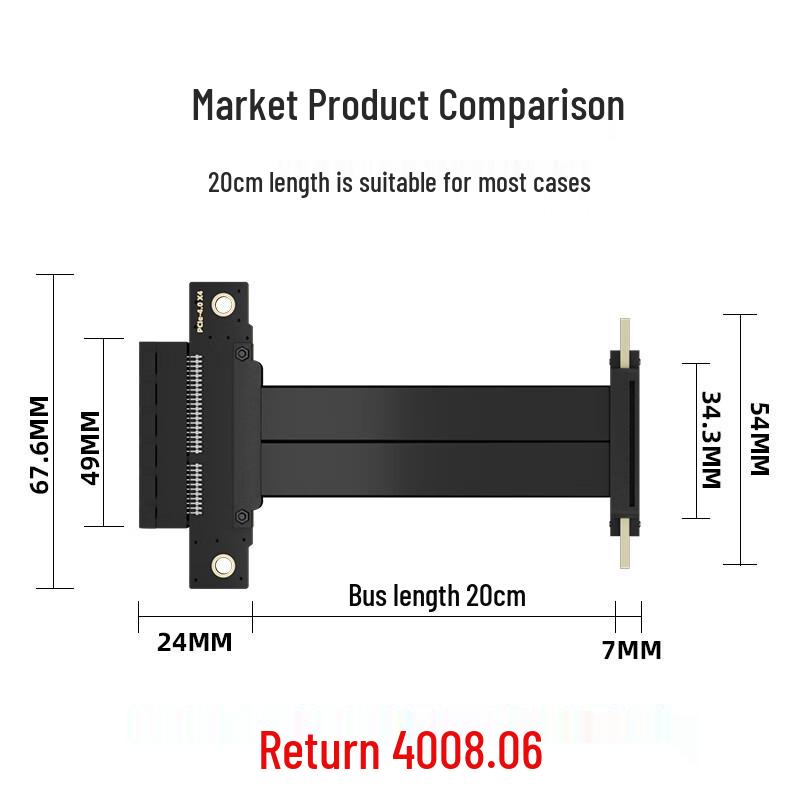 MOGE PCIe 4.0 X4 Extension Riser Cable