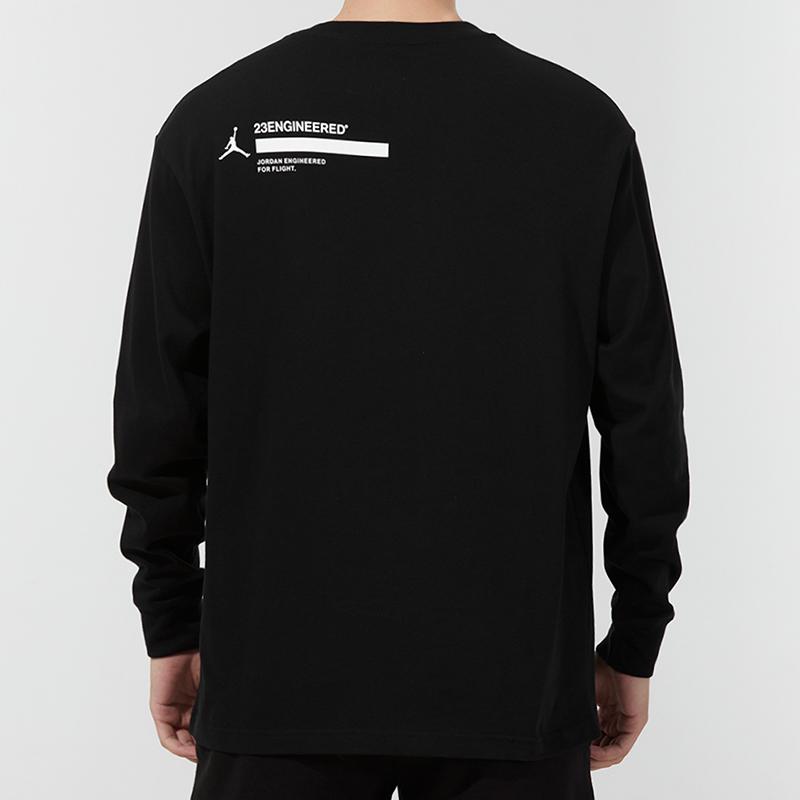 Air Jordan M J 23 Eng Ls Crew Letter Print Sports Round Neck Pullover Sweatshirt Men Sweatshirt Black DC9768-010