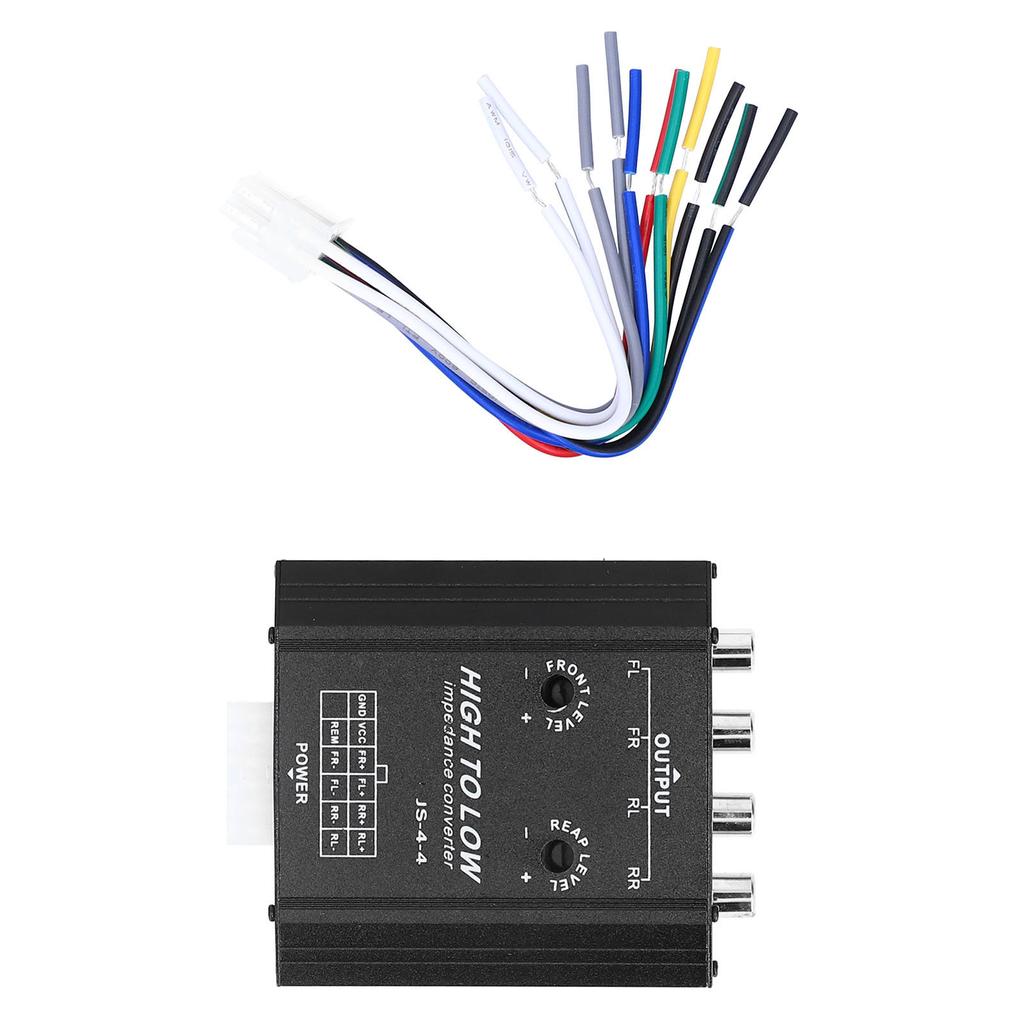 12V 4 Channel Audio Impedance Converter High To Low RCA Line Car Stereo Radio Speaker Frequency Filter