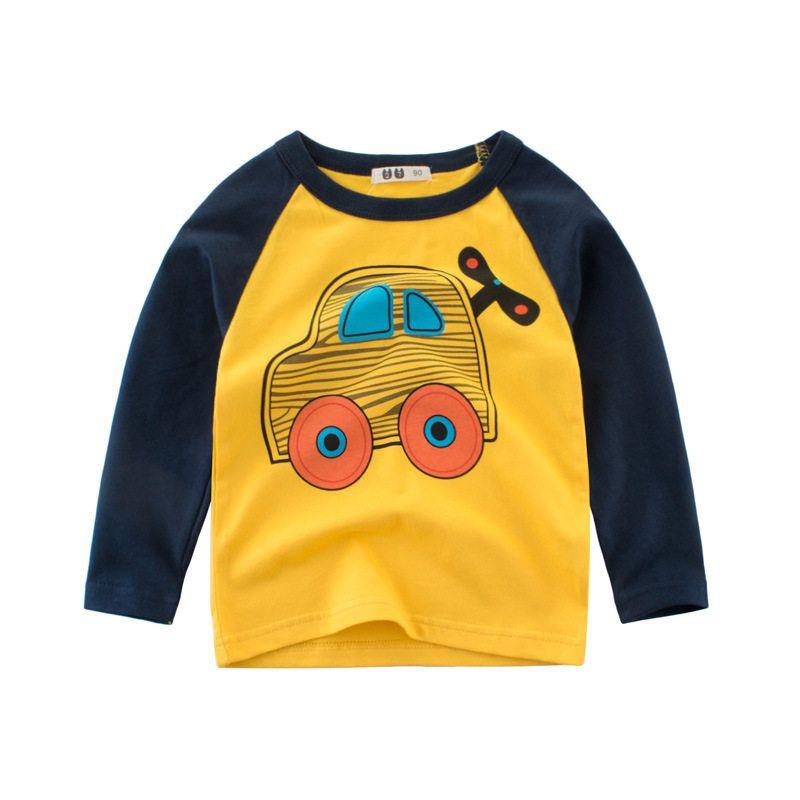 27Kids Excavator Korean-Style Long-Sleeved Boy's T-shirt
