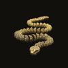 Articulated Movable 34cm Brass Snake Ornament Rattlesnake Sculpture for Home Decor
