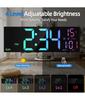 16.2'' Large Digital Wall Clock with Remote Control Big LED/Dual Alarm/8 RGB Colors Digital Alarm Clock Electronic Watch