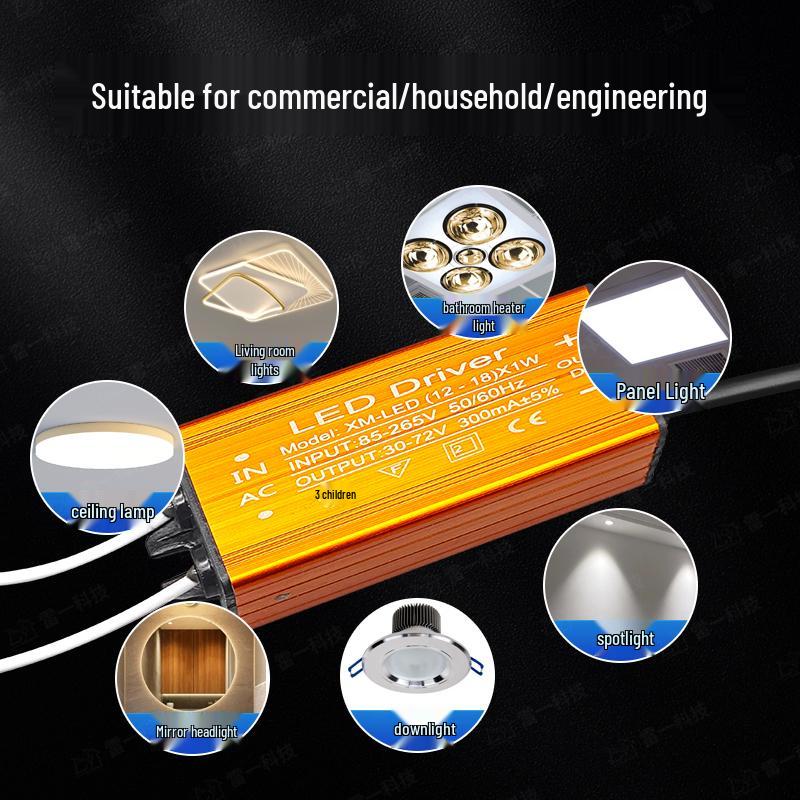 LED Integrated Waterproof Power Supply and Rectifier Controller for Kitchen, Bathroom, and Toilet Lighting