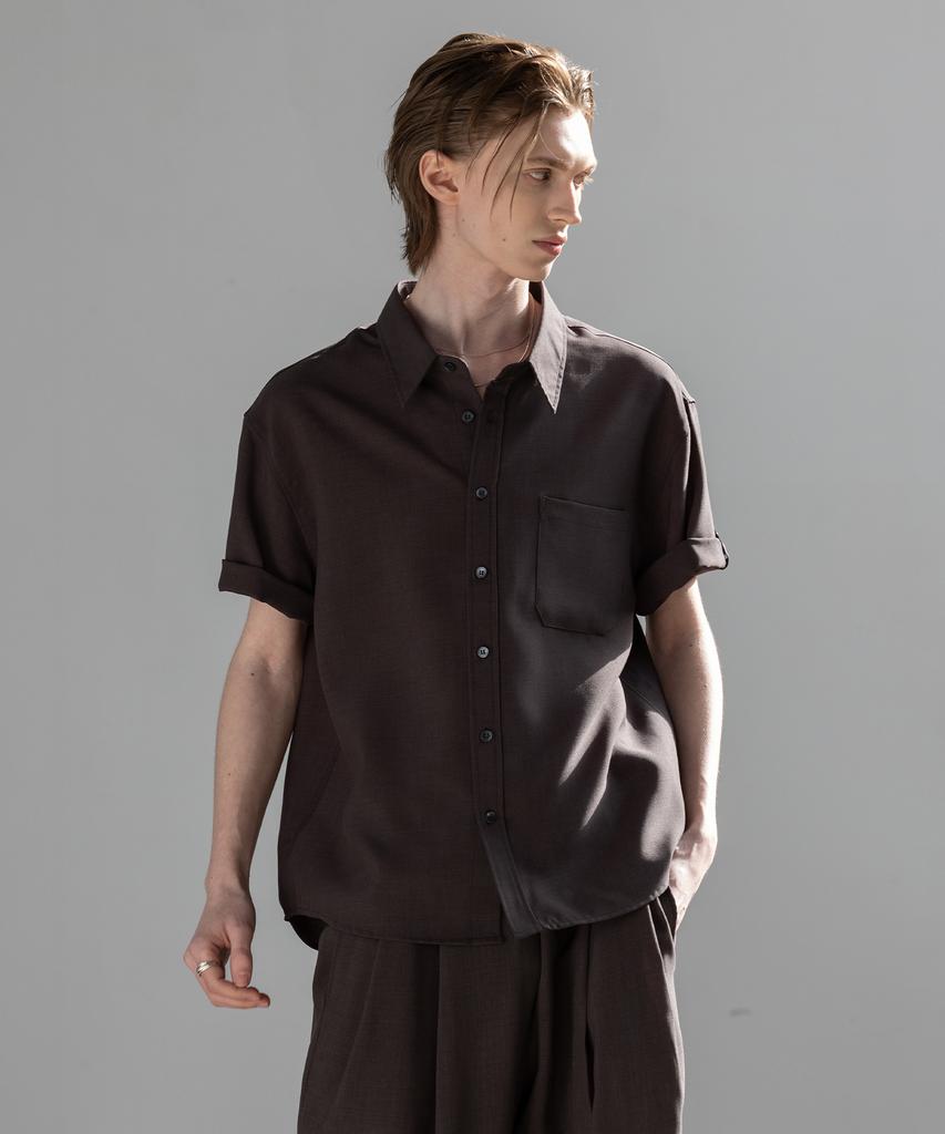 Dekkoloso [Set] Cool Linen-Like Short Sleeve Set [Charcoal]