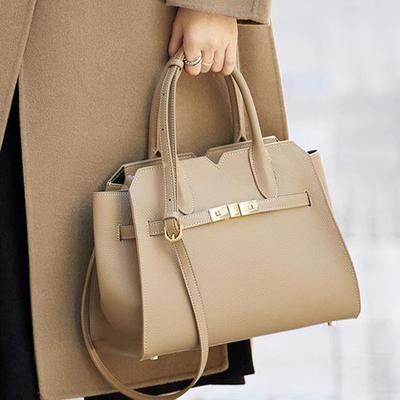 First Layer Cowhide Messenger Women's Bag Platinum Bag Women's Shoulder Bag Commuter Style Handbag Large Capacity Women's Leather