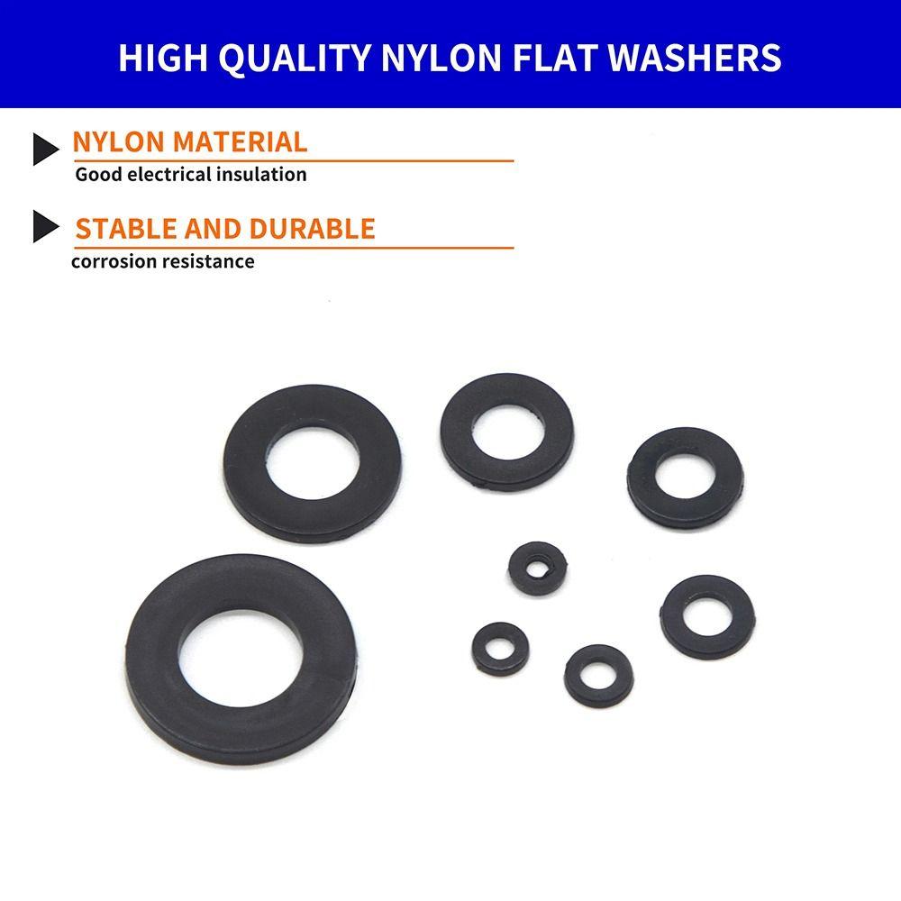 500Pcs Flat Nylon Washer 8 Sizes Insulation Gasket Ring New Plane Spacer
