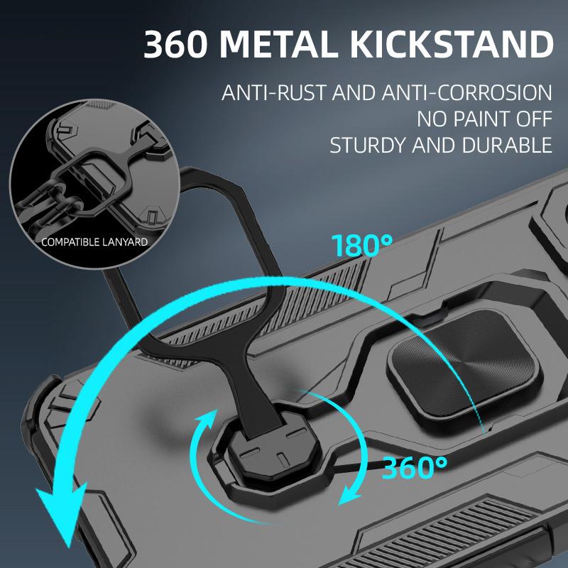 KEYSION Coque Armure Antichoc pour OnePlus Nord 5 5G Silicone+PC Support Métal Vertical Anneau Live Housse de Téléphone pour OnePlus Nord CE5