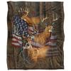 JQ Licensing Silky American Flag Deer Supersoft Blanket