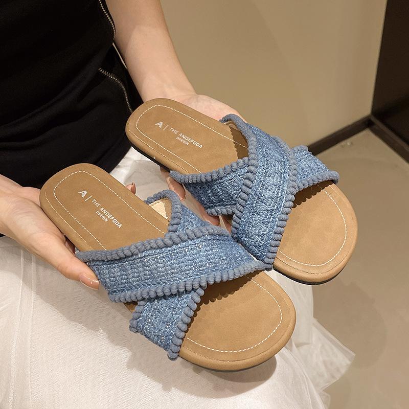 Bohemian sandals women's new fairy outerwear holiday platform slippers women's summer beach shoes soft flat