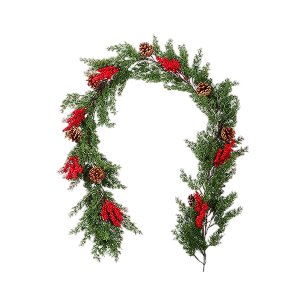 Christmas Norfolk Wreath PE Soft Rubber Texture Needles And Pinevine Christmas Decoration