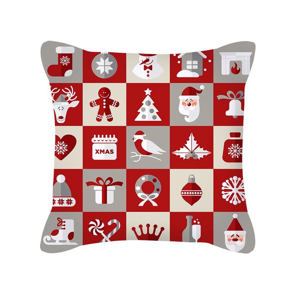 Christmas New Peach Skin Pillow Case Pillow Sofa Pillow Case Red Series Pillow