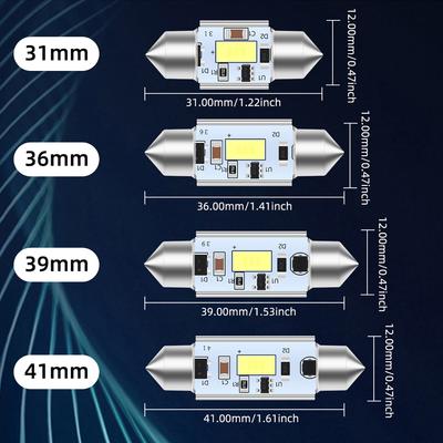 2PCS C5W C10W Canbus 31mm 36mm 39mm 41mm 3570 12-24V  No Error Free Car Interior License Dome Reading Light White