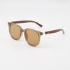 Trendy Square Frame Wood Grain Sunglasses with Brown Lenses - Versatile Style