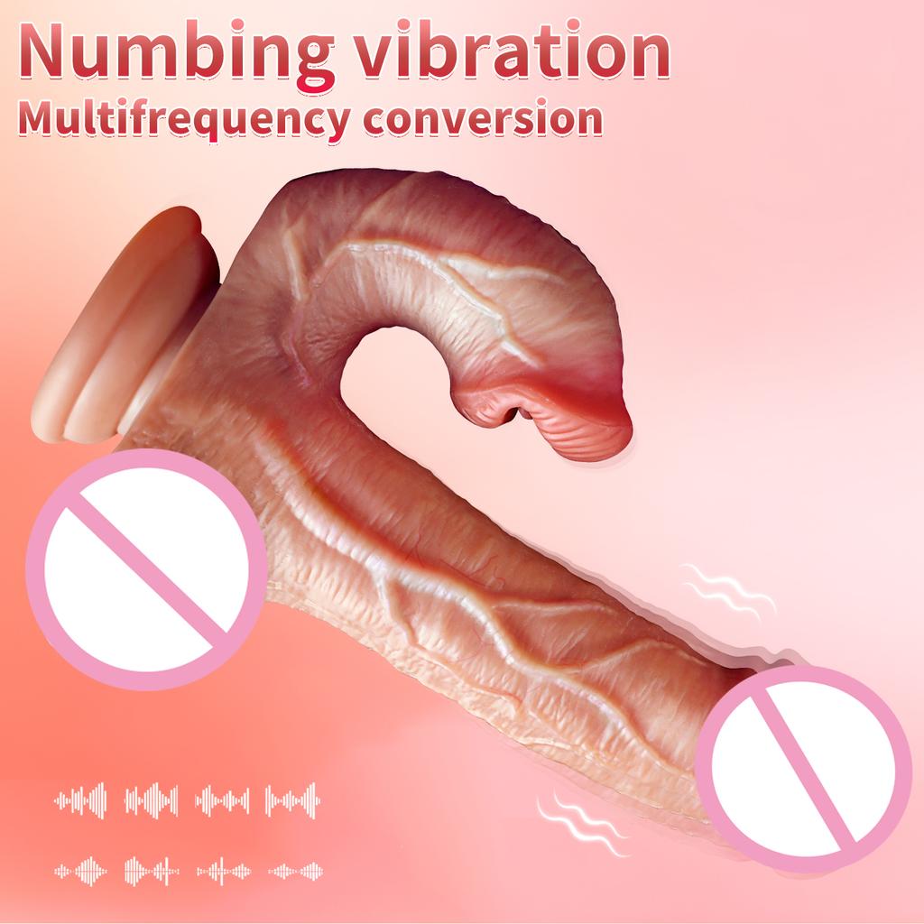 Realistic Dildos Sex Toys Telescopic Heating for Women Masturbation Anal Thrusting Penis Climax Dildo Vibrator G-spot Clitoral and Vaginal Stimulation