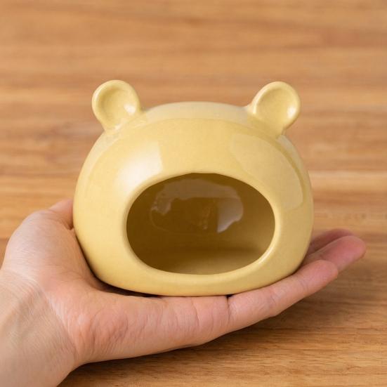 Keramik Hamsterhaus, Sommer Bärenförmiger Hamster Versteck Höhle, Kleintier Lebensraum Bett Dekoration für Rennmäuse, Mäuse, Meerschweinchen, Zwerghamster
