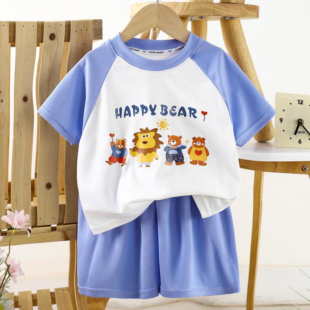 Children's Summer Casual Set: Short Sleeve Loose Outfit for Boys