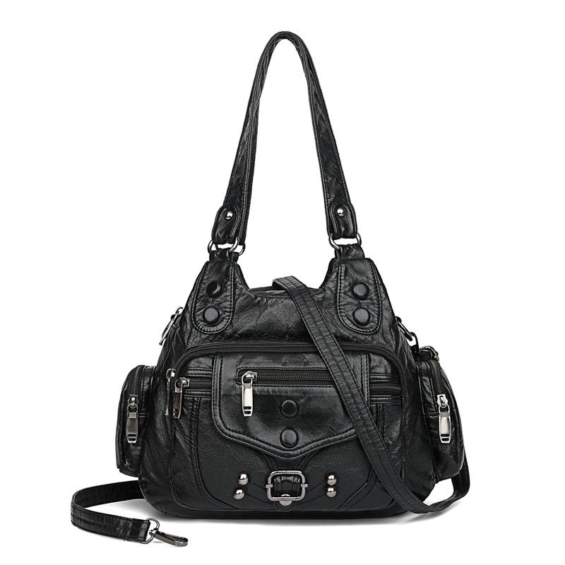 

Women s Retro Fashion Tote - Large Capacity, Dual Side Pockets, Back Anti-theft Zipper, Perfect for Moms чорний