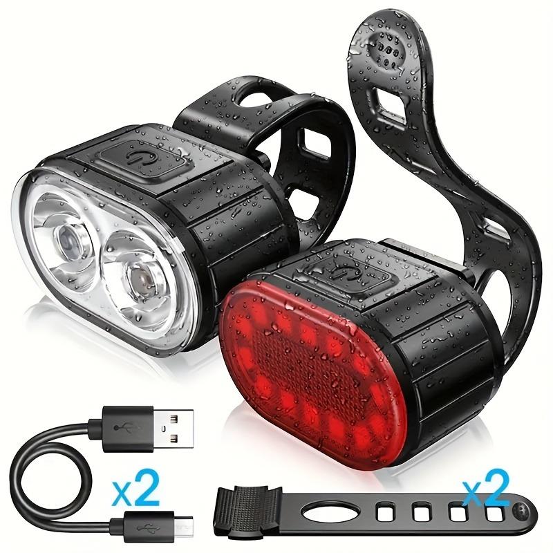 Bike Night Riding Light Bike Mountain Bicycle Front Taillight USB Charging Acssories Light Warning Flash Riding Equipment