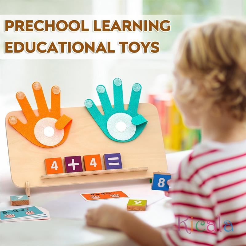 Kids Wooden Finger Arithmetic Montessori Education Toys Learning Math Operations Addition Subtraction Cognitive Matching Board