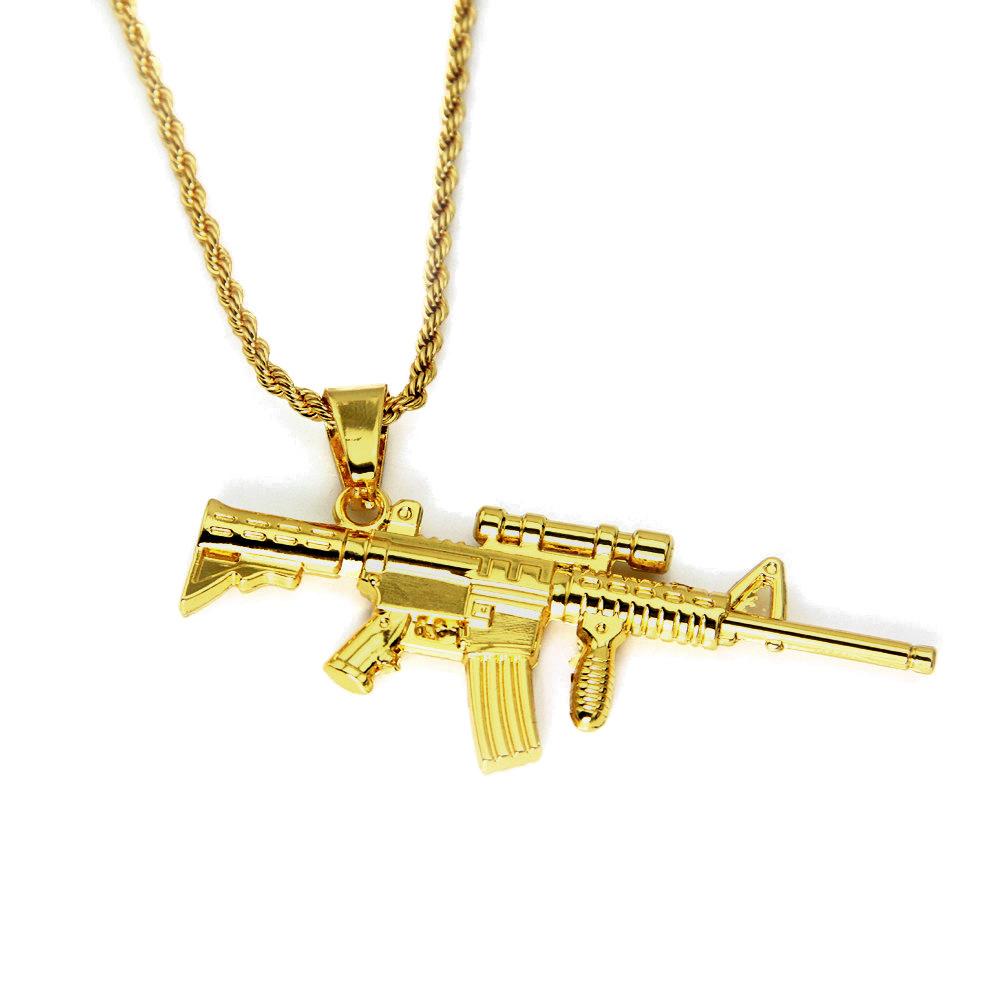 Colier mitralieră Hip Hop colier mitralieră Colier scurt la modă europeană și americană