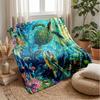 Oceanic Sparkle Turtles Theme blanket Lightweight Warm Flannel Blanket Decorative Throw Blanket for Home Decoration