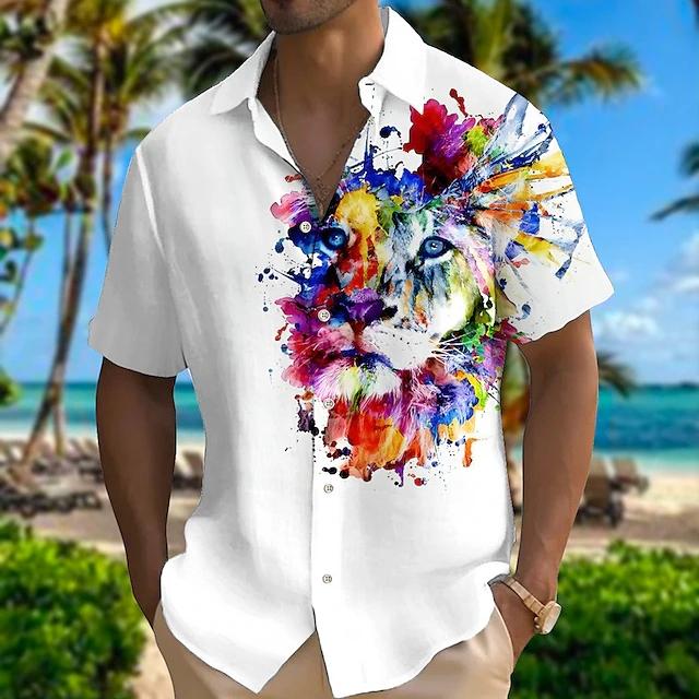 Neues Sommer Papagei 3D Gedrucktes Top Herren Hawaii Strandhemd Outdoor Party Herren Atmungsaktiv Kurzarm Street Socialwear