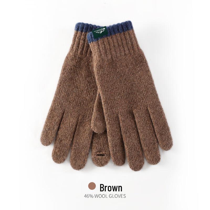 Женские шерстяные вязаные термоперчатки XL