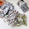 Korean literary and artistic decoration small silk scarf Korean version fashionable versatile spring and summer fresh and breathable cotton and 