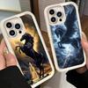 Phone Case for iPhone 17 Air 16E 15 16 Pro Max Black Horse Galloping Cover 14 Plus 13 12 Mini Soft Shell Silicone Fundas