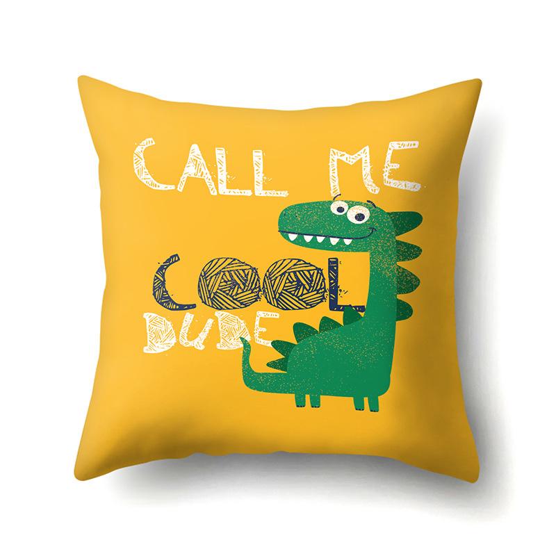 Cartoon Cute Dinosaur Baby Pillowcase Creative Drive Car Alphabet Cushion Pillowcase Home Decor
