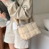 Contemporary Cotton Space HandbagsLarge Puffer Woven Shoulder Bag for Women