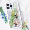 Kigofora Collage Material Flower Watercolor and Floral Collage 60 Translucent Diary Gift and Handmade Decoration Stickers and Stickers, Ink-Dyed