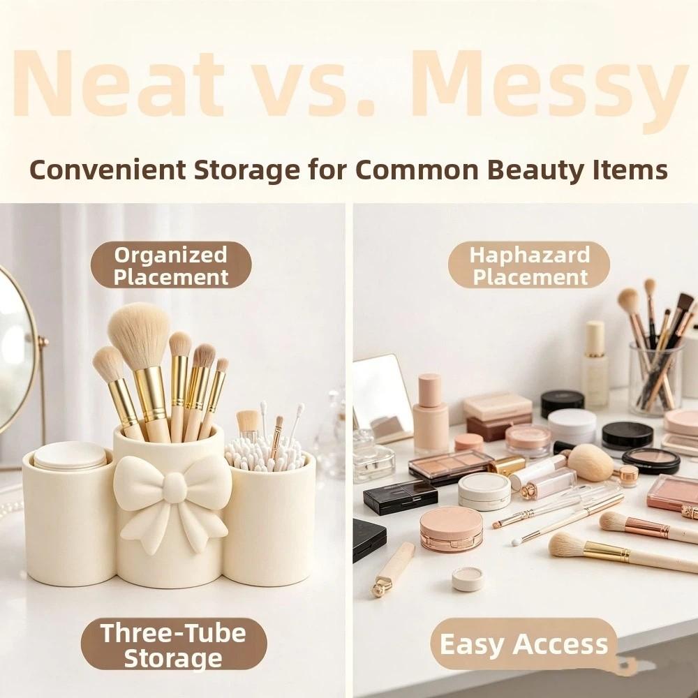 3D Printed Bow Storage Box Embossed Bow Desktop Decoration Pencil Organizer  Stationery Storage