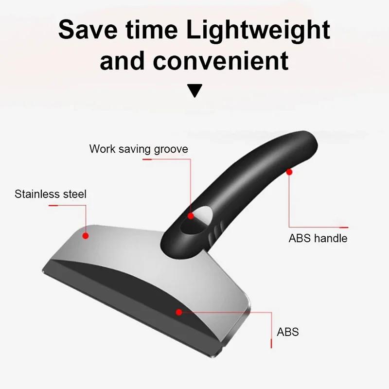 1pc Car Ice Scraper Snow Removal Shovel Windshield Glass Defrost Removal Automotive Winter Stainless Steel Car Accessories