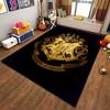 Harry Potter Gold Hogwarts Crest on Black Detail Rug, Detailed Gold Crest Style Design, Cozy Fan Rug Decor, Soft Touch, and All Seasons Gift