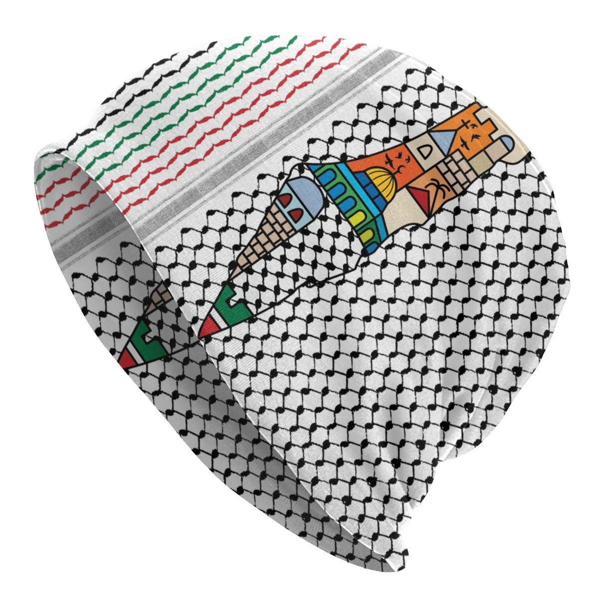 

Палестинская арабская каллиграфия с вышивкой Tatreez, шапка, зимние теплые шапочки с черепами, шапки для взрослых, вязаная шапка с геометрическим рисунком для взрослых Skullies Beanie Hat