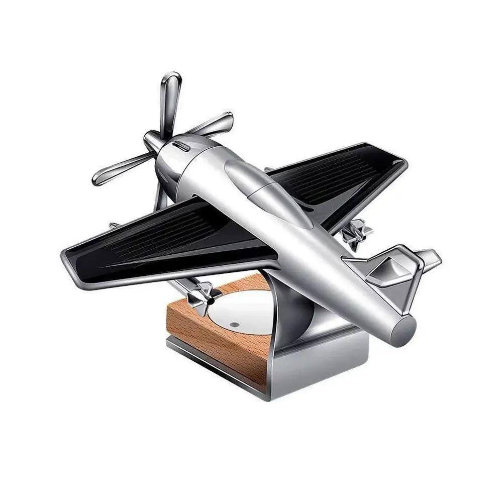 1 Stück Solarbetriebenes Flugzeug Auto Duftornament Kreatives Auto Mini Auto Innenraum Luftfahrt-Thema Propeller Parfüm Drehend F7S8