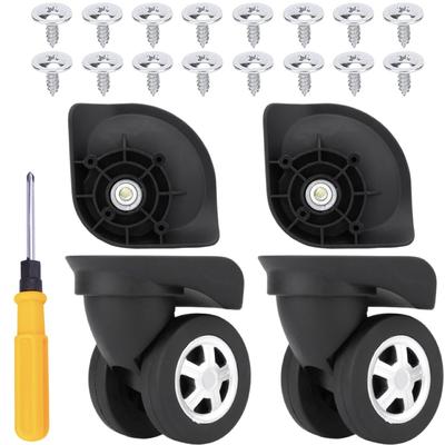 Ailunate Suitcase Caster Replacement Tire Kit, Carry-on Case Wheels, Rubber, Quiet, Repair Parts, Axle Replacement (W045, Set of 4)