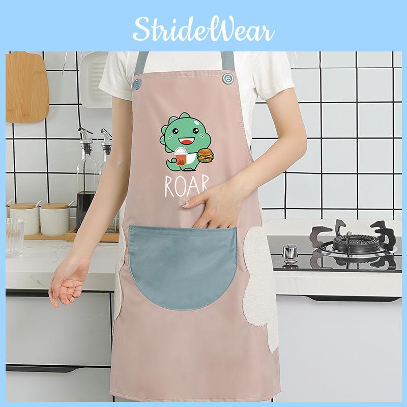 Dinosaur Waterproof Pvc Apron For Women Children Kitchen Cooking Splashresistant Apron